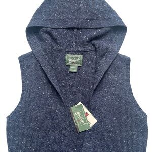 NWT Woolrich Birch Song Hooded Long Vest Wool Blend Sleeveless Cardigan Sz Large